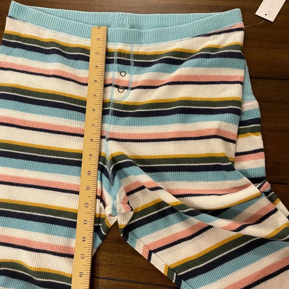 NWT BP. Multicolor Stripe Elastic Waist Tapered Ribbed Knit Leggings Pants Large